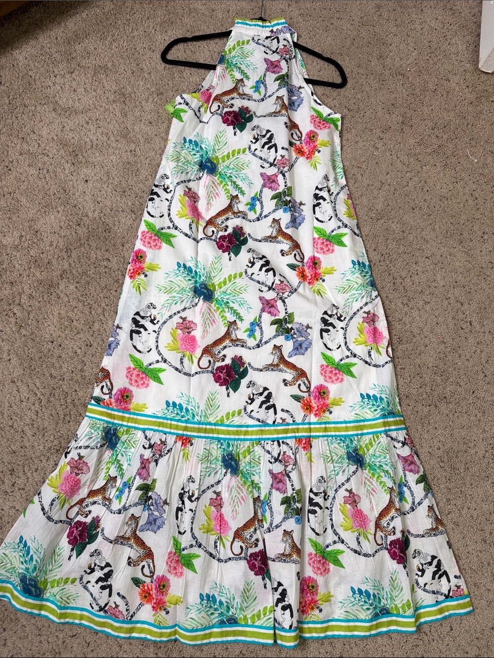NWT Isla Payal Tropical Floral Maxi Dress floral & Leopard 🐆 XS - Picture 6 of 6